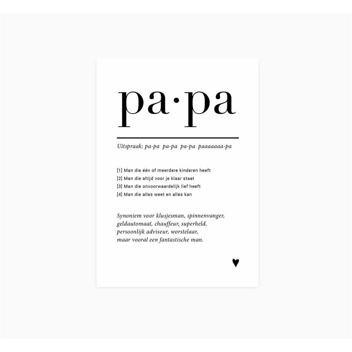 Postkaart 'papa'