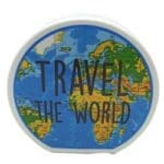 Spaarpot 'travel the world' (blauw)